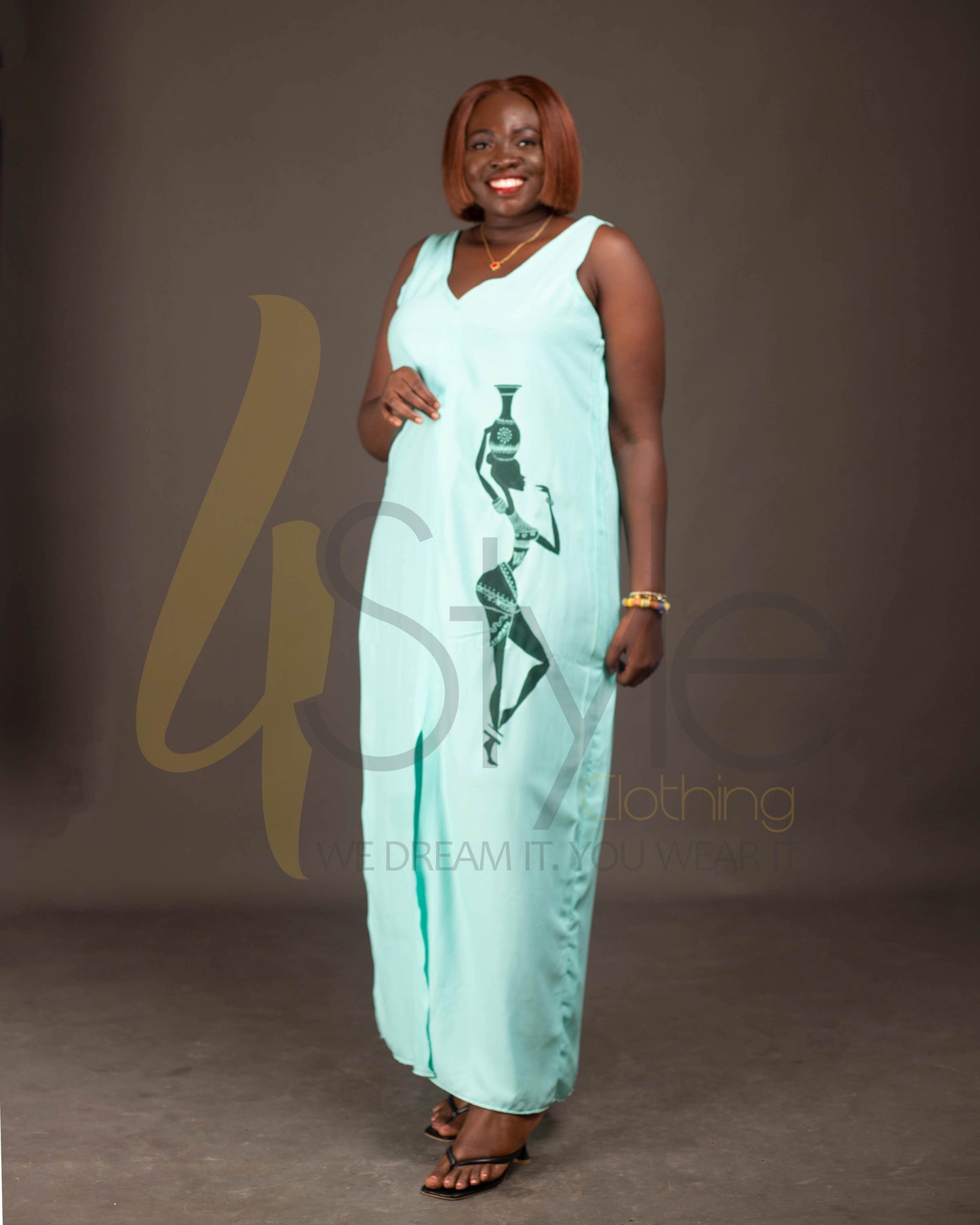 Paled turquoise straight dress