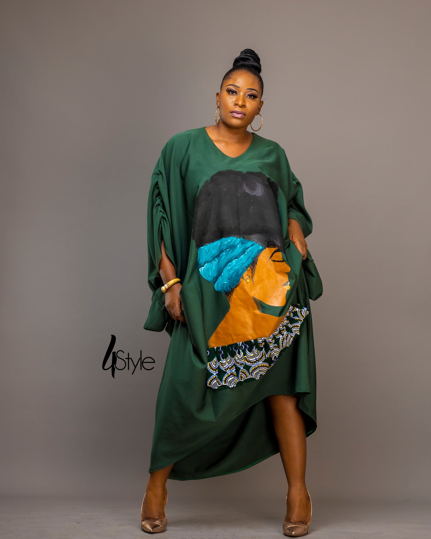 long cotton crepe bubu dress