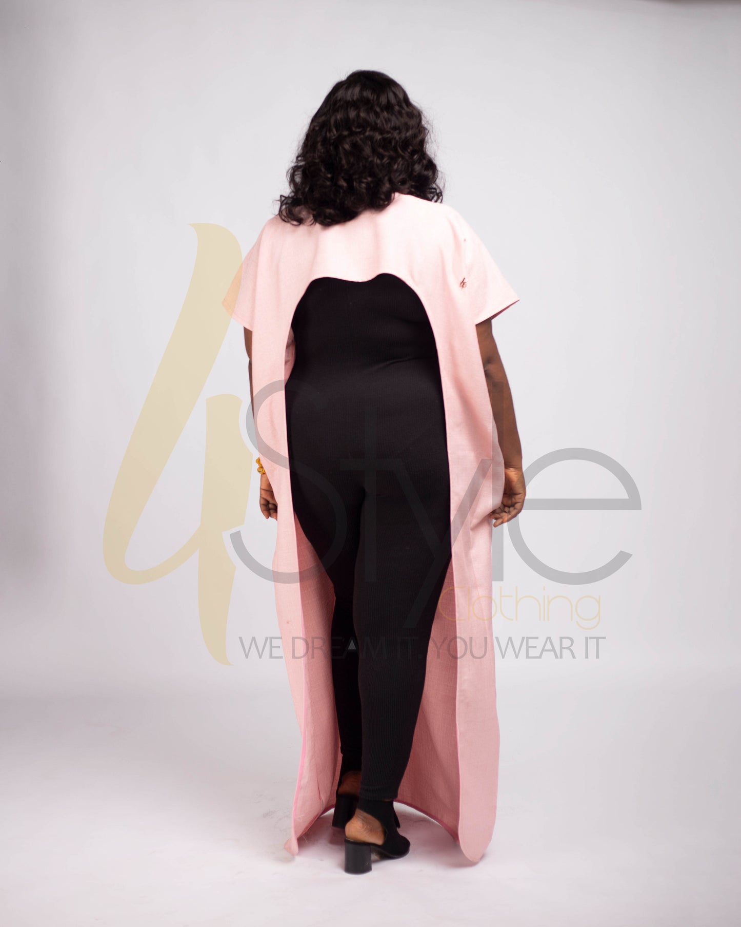 Long Peach reversible Bubu with cut out