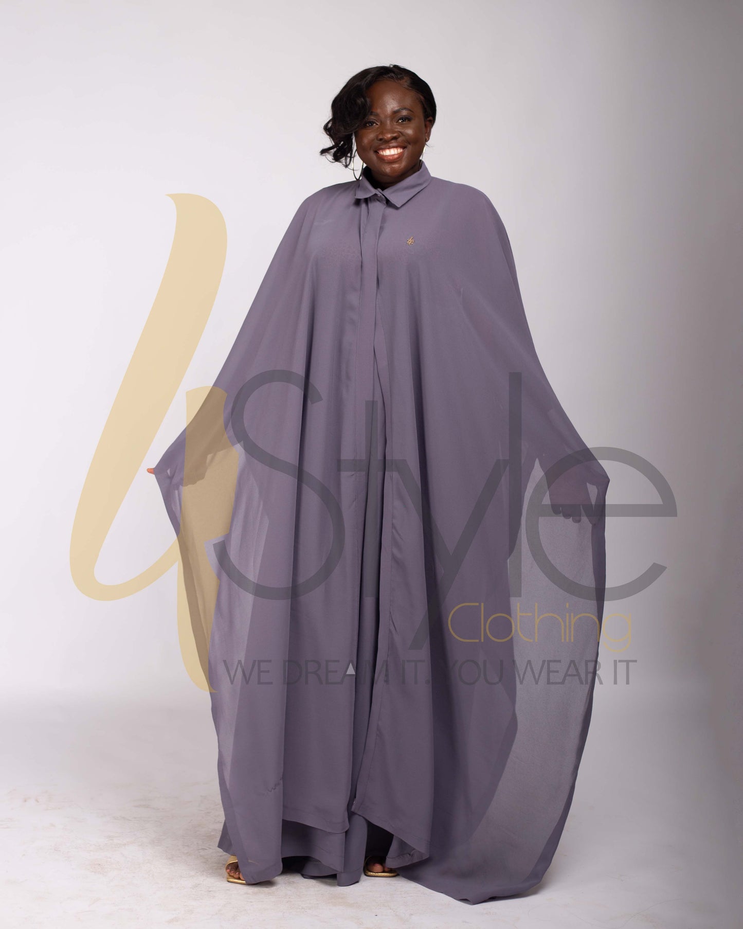 Chiffon georgette flowy kaftan dress