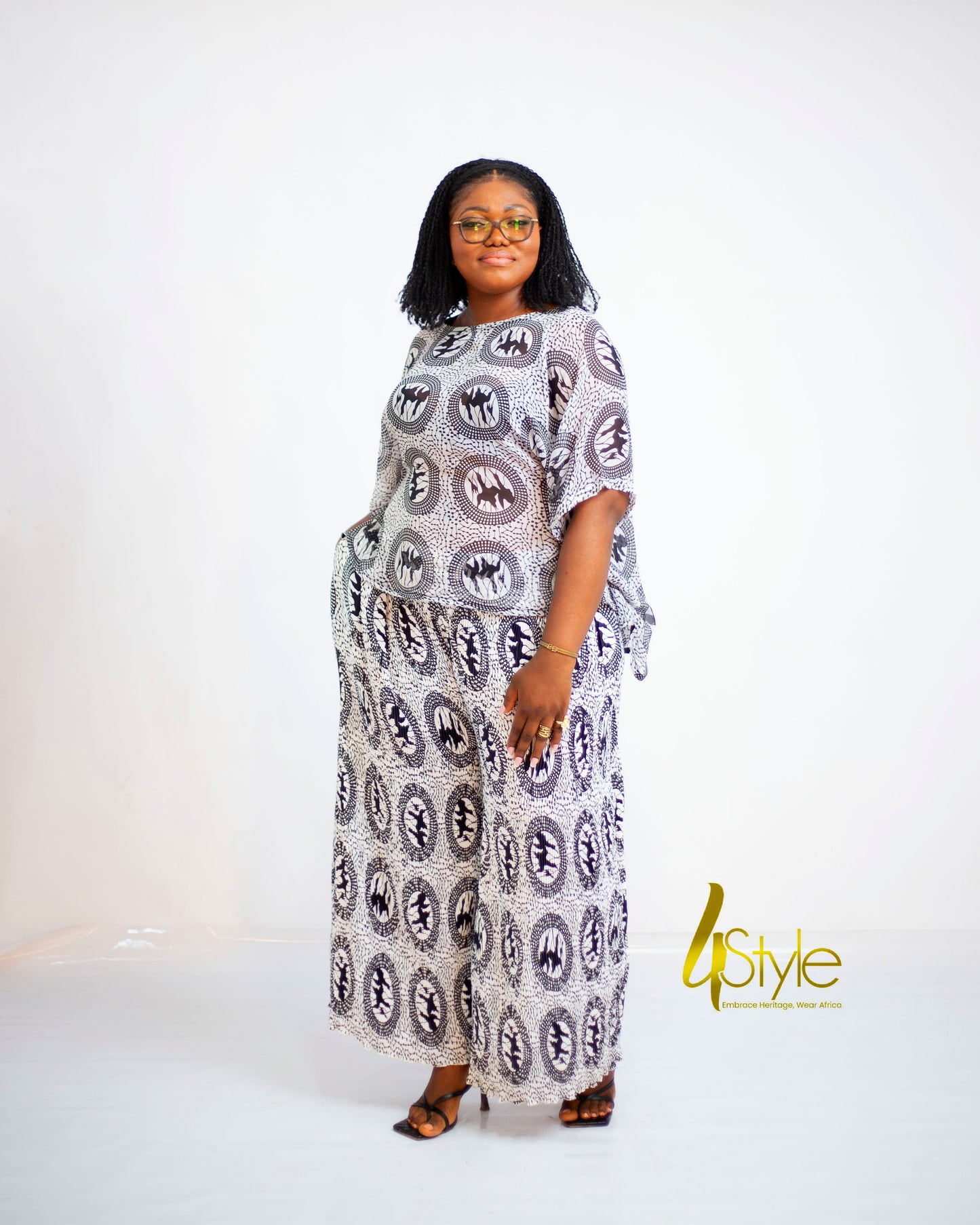 Ankara shivon pant set dress