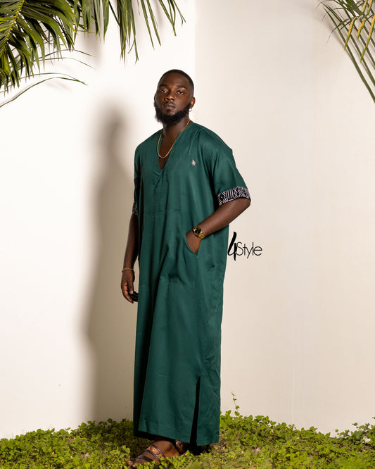 long cotton crepe kaftan