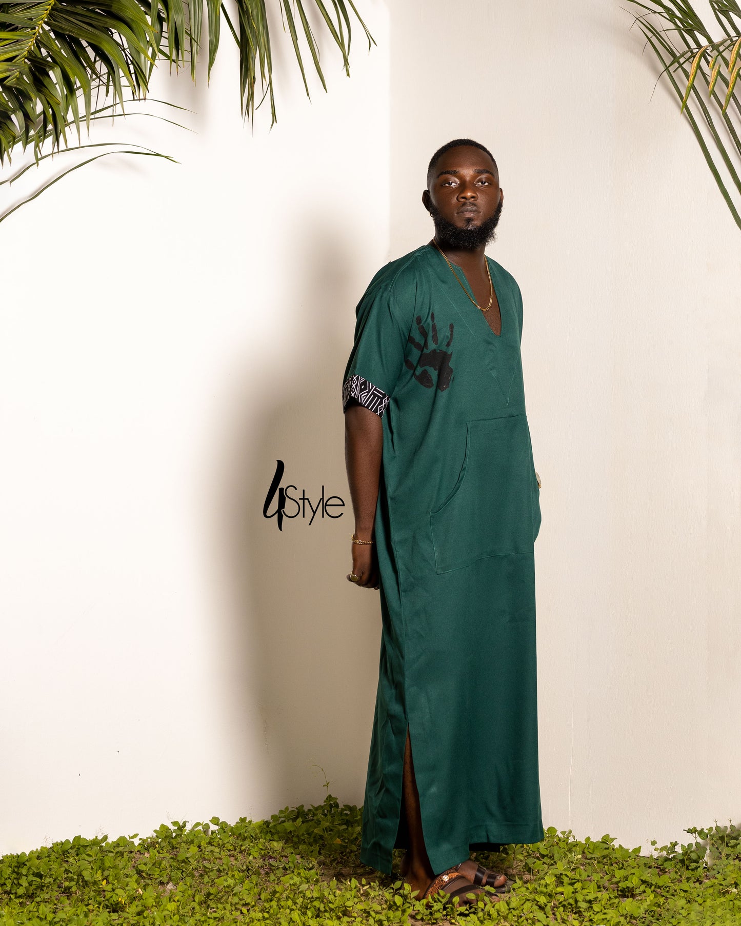 long cotton crepe kaftan