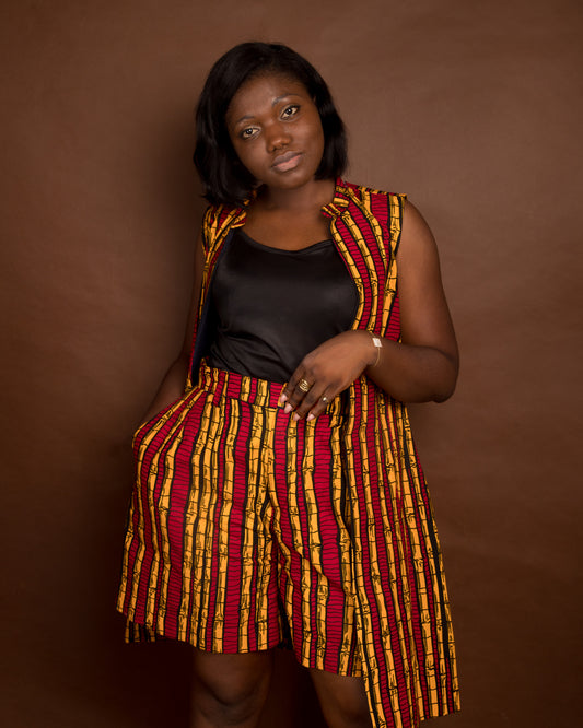 Ankara shorts and blazer